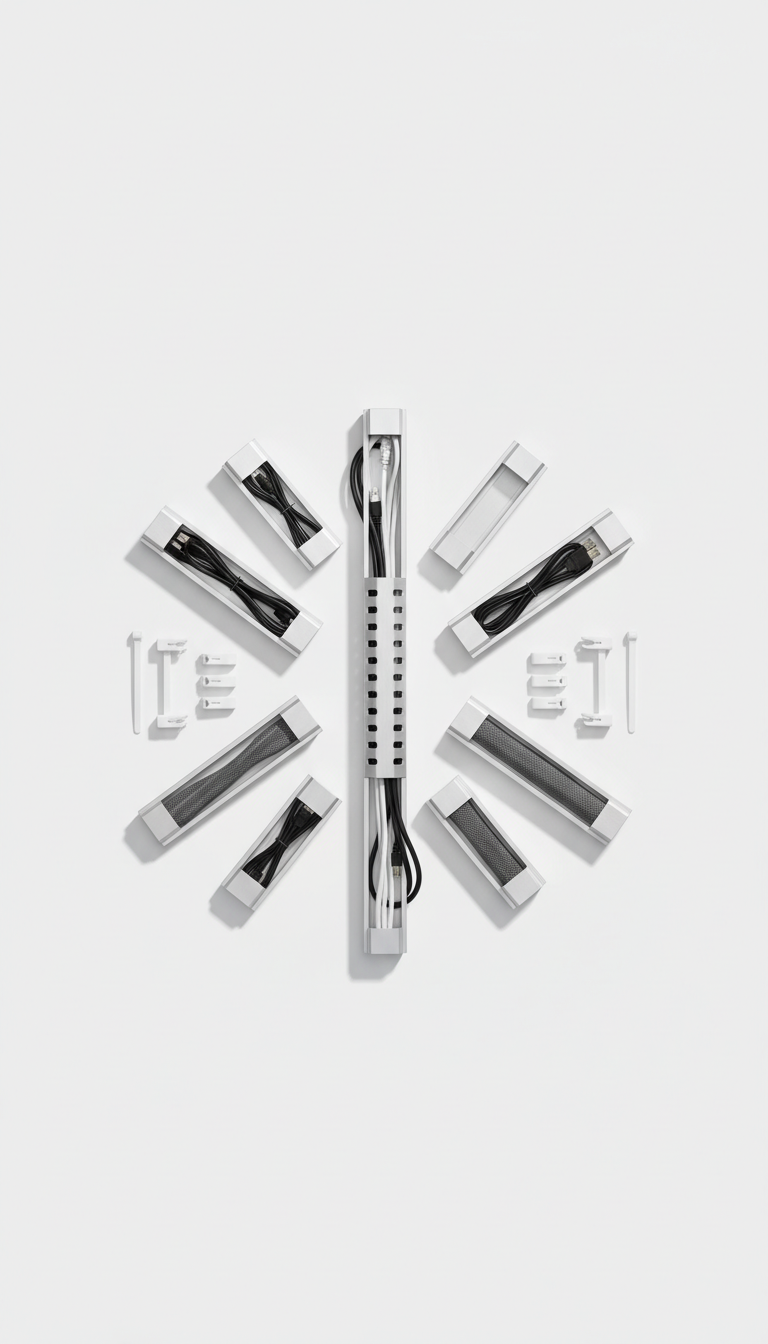 Modular under-desk cable management kit