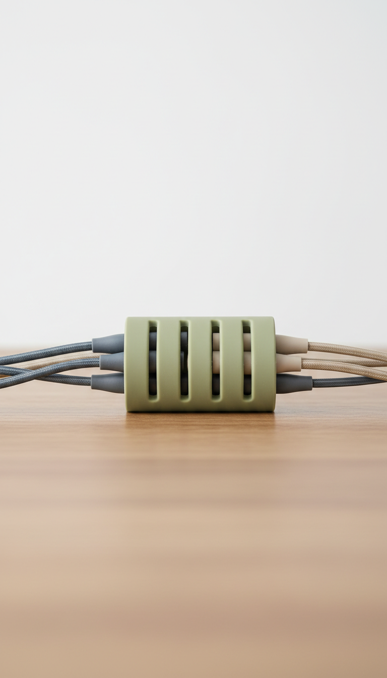 Flexible silicone cable organizer
